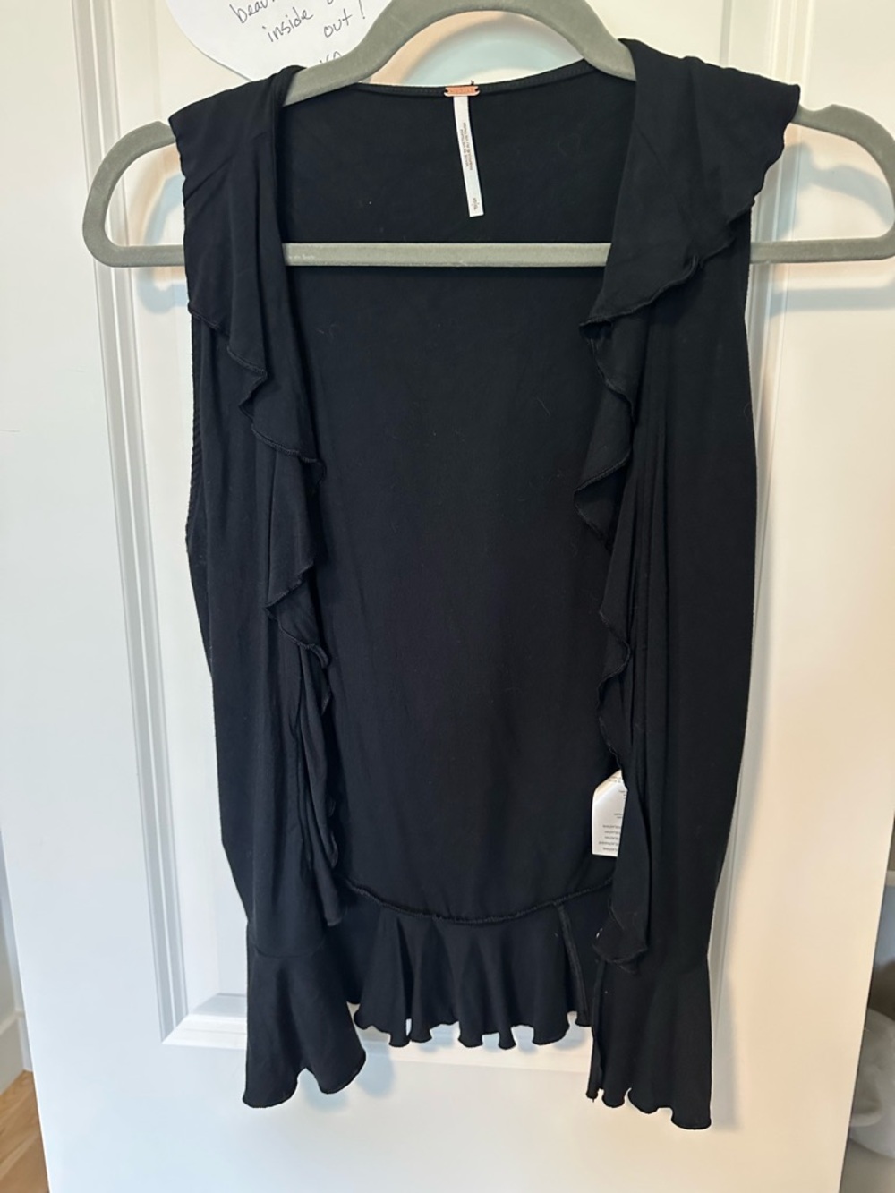 Free People Sleeveless Black Cardigan